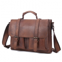 Newest designer bag good quality retro brown cow leather messenger bag briefcase for men