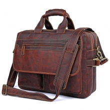 China manufacturer customzied reddish brown leather 15" laptop business bag for men