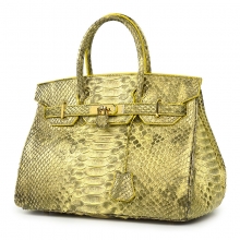 Famous brand design handmade real python skin leather female handbag with CITES certificate