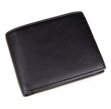 Amazon promotional good quality black genuine leather rfid blocking cards wallet for men