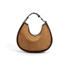 Luxury Brown Suede Leather Shoulder Bag for Fashionable Women