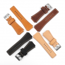 Custom logo genuine leather watch band 24mm watch strap men watch straps