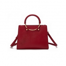 Cheap price good quality genuine leather women handbag red leather ladies purse