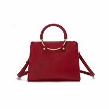 Cheap price good quality genuine leather women handbag red leather ladies purse