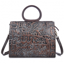 China factory OEM design good quality vintage real leather purse leather tote bag for women