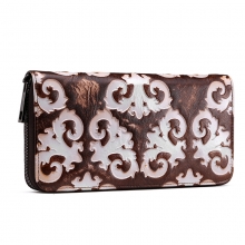 OEM Factory price promotion gift retro style genuine leather card wallet leather purse for women