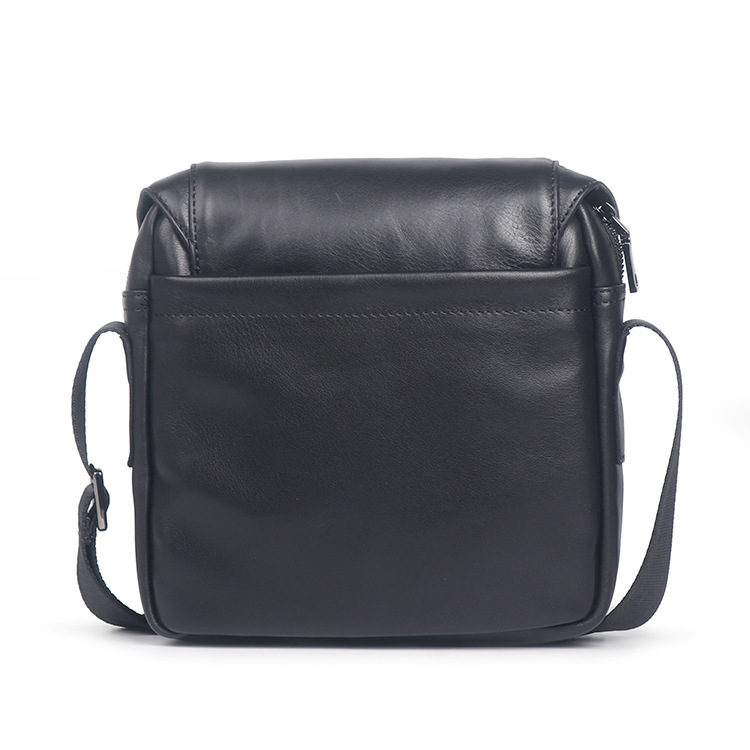 Amazon hot selling good quality black leather crossbody bag real leather shoulder bag for men