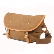 Classical design high quality canvas leather shoulder messenger small satchel bags unisex