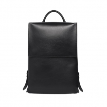 2017 newest design luxury genuine leather black laptop backpack