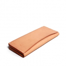 Japanese style high end vegetable tanned leather purse for male