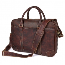 2018 popular design vintage style brown genuine leather laptop briefcase for business men