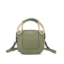 Wholesale price genuine leather tote bags green leather ladies shoulder bag