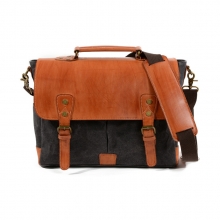 Factory price good quality vintage waterproof canvas leather messenger bag satchel bag for school